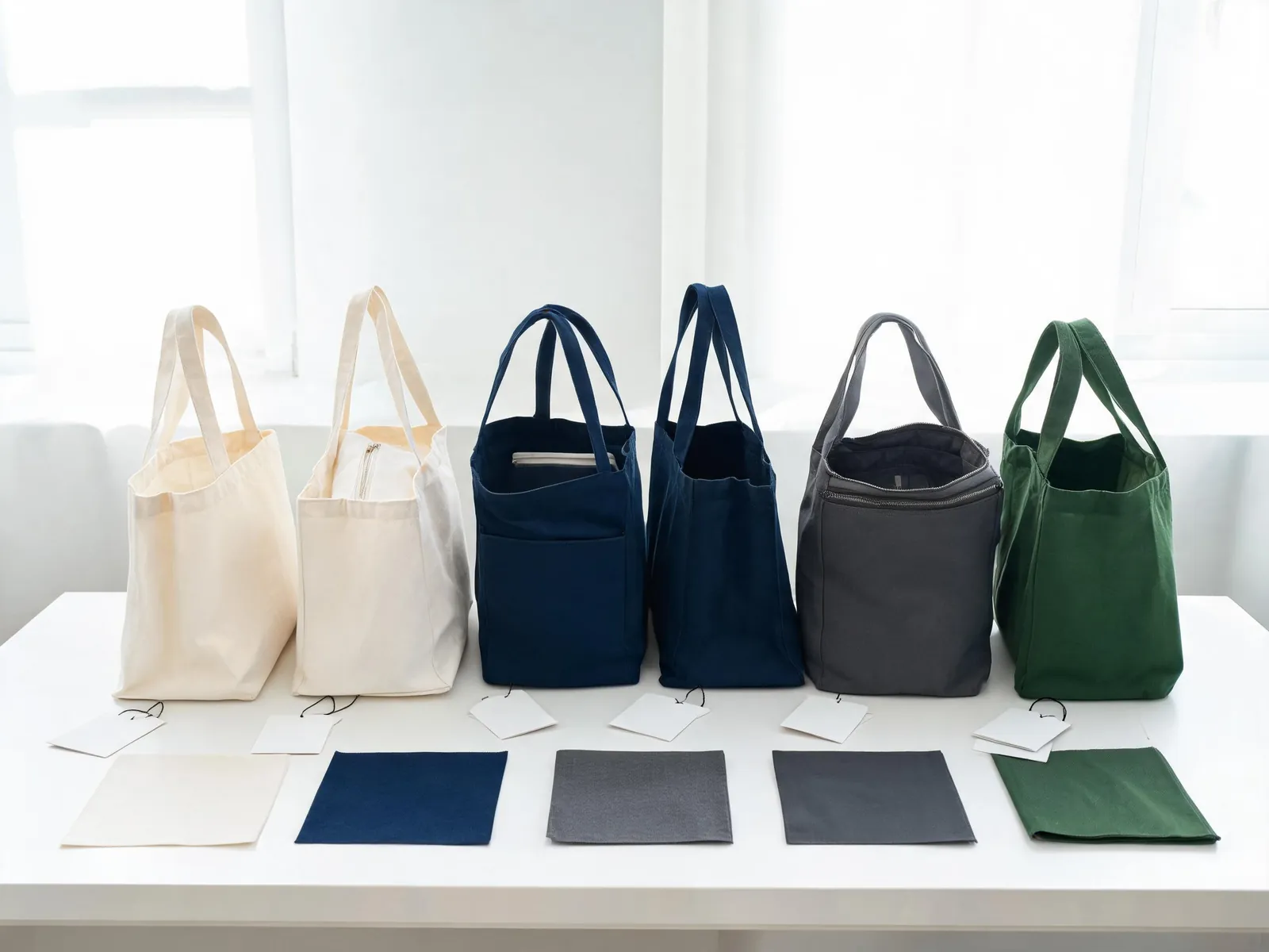 Coleccion de bolsas tote de lona de marca privada para una marca lifestyle