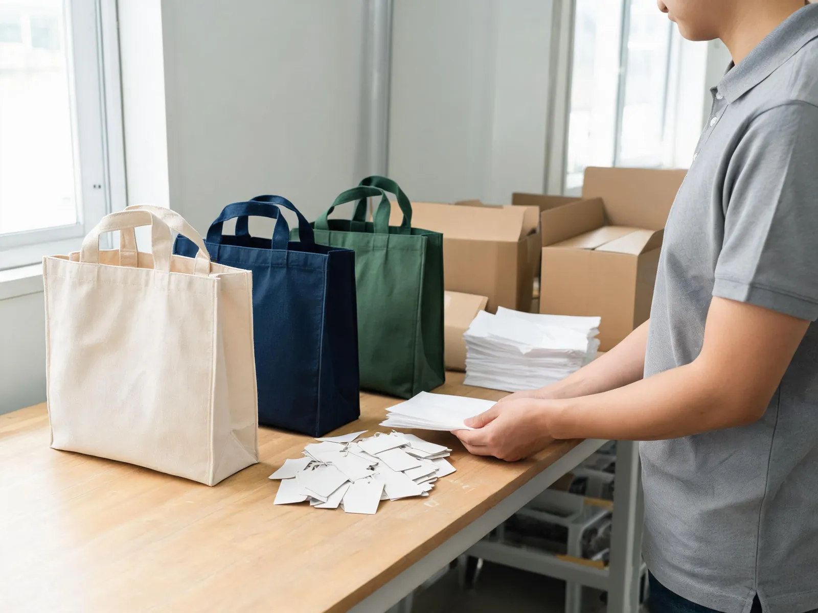 Programa de bolsas tote de lona personalizadas para una cadena de retail