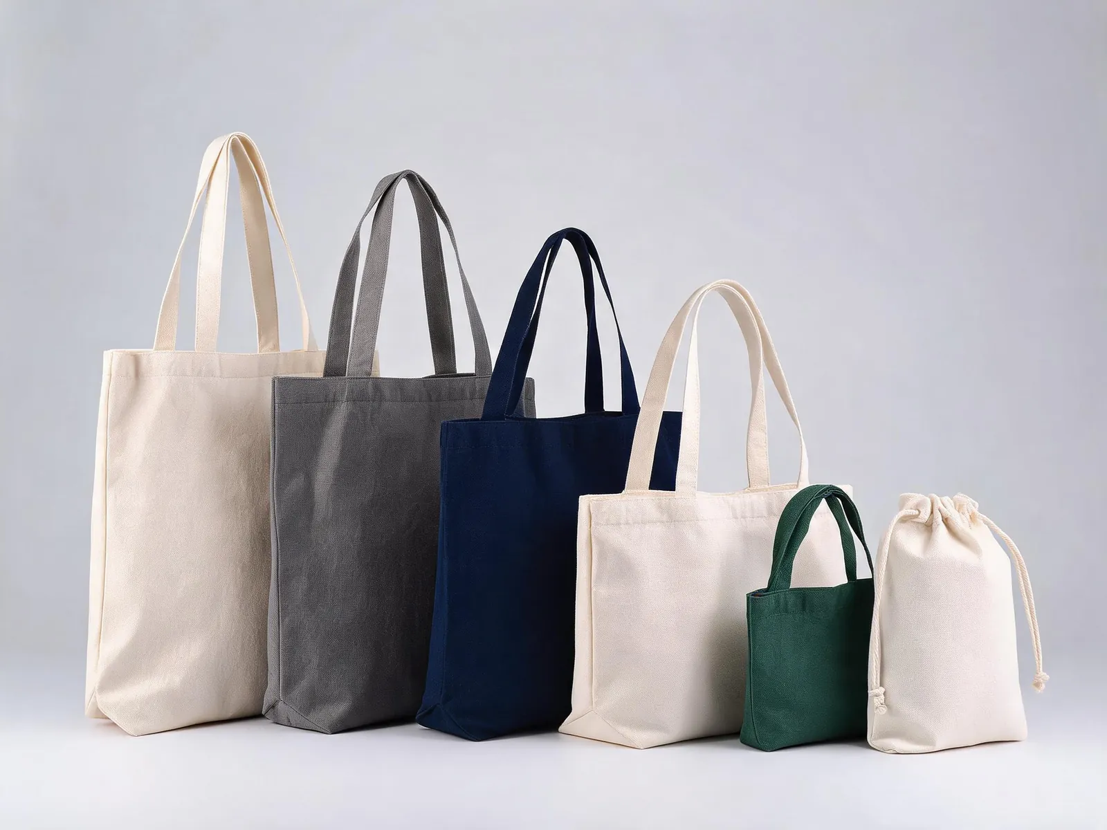Gama OEM de bolsas de lona con estilos tote y con cordon